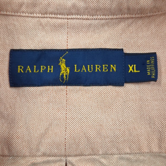 Ralph Lauren Oxford Shirt Long Sleeve Button Down Flesh Pony Pink Mens XL - Picture 4 of 8